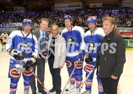 Eishockey. VSV.  Wolfgang Kromp, Mike Stewart,Juergen Pfeiler, Guenther Lanzinger, Herbert Hohenberger, Gilbert Isep. Villach, 24.8.2010.
Foto: Kuess


---
pressefotos, pressefotografie, kuess, qs, qspictures, sport, bild, bilder, bilddatenbank