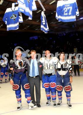 Eishockey. VSV. Herbert Hohenberger, Wolfgang Kromp, Mike Stewart, Guenther Lanzinger. Villach, 24.8.2010.
Foto: Kuess

---
pressefotos, pressefotografie, kuess, qs, qspictures, sport, bild, bilder, bilddatenbank