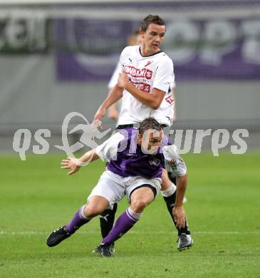 Fussball. Regionalliga. Austria Klagenfurt gegen Gleinstaetten. Kai Schoppitsch (Austria Klagenfurt), Trummer Juergen (Gleinstaetten). Klagenfurt, 28.8.2010.
Foto: Kuess

---
pressefotos, pressefotografie, kuess, qs, qspictures, sport, bild, bilder, bilddatenbank