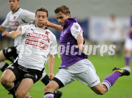 Fussball. Regionalliga. Austria Klagenfurt gegen Gleinstaetten. Orgonyi Jakob (Austria Klagenfurt), Hutter Ewald (Gleinstaetten). Klagenfurt, 28.8.2010.
Foto: Kuess

---
pressefotos, pressefotografie, kuess, qs, qspictures, sport, bild, bilder, bilddatenbank