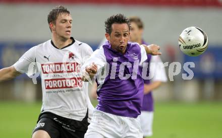 Fussball. Regionalliga. Austria Klagenfurt gegen Gleinstaetten.  Matthias Dollinger (Austria Klagenfurt), Trummer Juergen (Gleinstaetten). Klagenfurt, 28.8.2010.
Foto: Kuess

---
pressefotos, pressefotografie, kuess, qs, qspictures, sport, bild, bilder, bilddatenbank