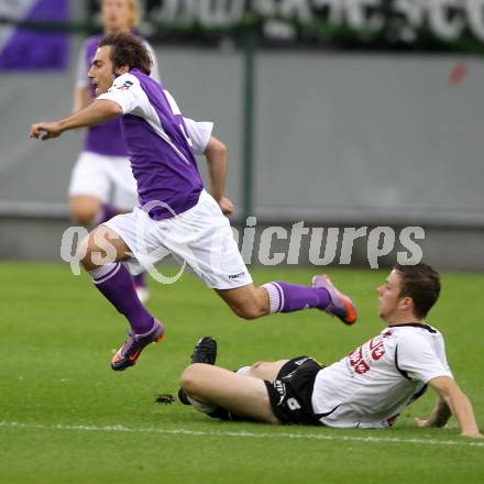 Fussball. Regionalliga. Austria Klagenfurt gegen Gleinstaetten. Helmut Koenig, (Austria Klagenfurt), Kozissnik Peter (Gleinstaetten). Klagenfurt, 28.8.2010.
Foto: Kuess

---
pressefotos, pressefotografie, kuess, qs, qspictures, sport, bild, bilder, bilddatenbank