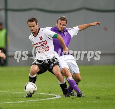 Fussball. Regionalliga. Austria Klagenfurt gegen Gleinstaetten. Kai Schoppitsch (Austria Klagenfurt), Hutter Kevin (Gleinstaetten). Klagenfurt, 28.8.2010.
Foto: Kuess

---
pressefotos, pressefotografie, kuess, qs, qspictures, sport, bild, bilder, bilddatenbank