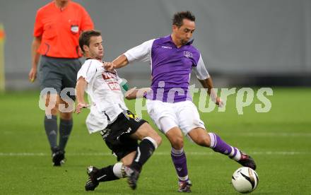 Fussball. Regionalliga. Austria Klagenfurt gegen Gleinstaetten. Matthias Dollinger (Austria Klagenfurt), Hutter Kevin  (Gleinstaetten). Klagenfurt, 28.8.2010.
Foto: Kuess

---
pressefotos, pressefotografie, kuess, qs, qspictures, sport, bild, bilder, bilddatenbank