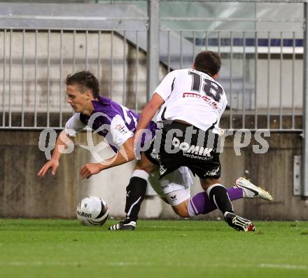 Fussball. Regionalliga. Austria Klagenfurt gegen Gleinstaetten. Salentinig Martin (Austria Klagenfurt), Strablegg Leitner (Gleinstaetten). Klagenfurt, 28.8.2010.
Foto: Kuess

---
pressefotos, pressefotografie, kuess, qs, qspictures, sport, bild, bilder, bilddatenbank