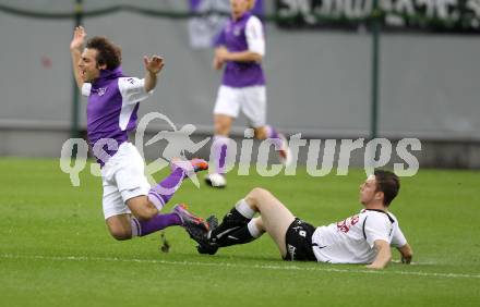 Fussball. Regionalliga. Austria Klagenfurt gegen Gleinstaetten.  Helmut Koenig, (Austria Klagenfurt), Kozissnik Peter (Gleinstaetten). Klagenfurt, 28.8.2010.
Foto: Kuess

---
pressefotos, pressefotografie, kuess, qs, qspictures, sport, bild, bilder, bilddatenbank