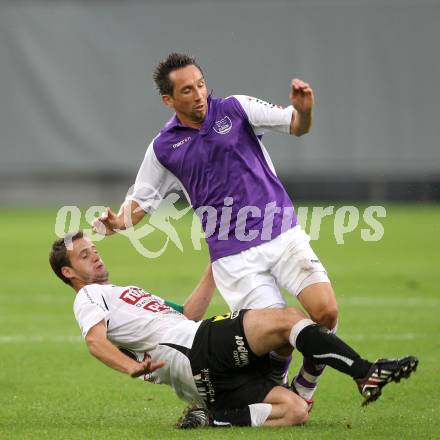 Fussball. Regionalliga. Austria Klagenfurt gegen Gleinstaetten. Matthias Dollinger (Austria Klagenfurt), Hutter Kevin (Gleinstaetten). Klagenfurt, 28.8.2010.
Foto: Kuess

---
pressefotos, pressefotografie, kuess, qs, qspictures, sport, bild, bilder, bilddatenbank