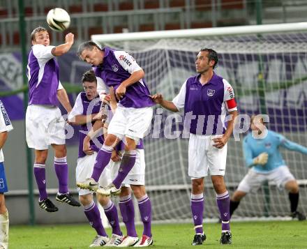 Fussball. Regionalliga. Austria Klagenfurt gegen FC Blau-Weiss Linz.  Kai Schoppitsch, Tschernuth Martin, Salentinig Martin, Christian Prawda (Austria Klagenfurt), (Linz). Klagenfurt, 3.9.2010.
Foto: Kuess

---
pressefotos, pressefotografie, kuess, qs, qspictures, sport, bild, bilder, bilddatenbank