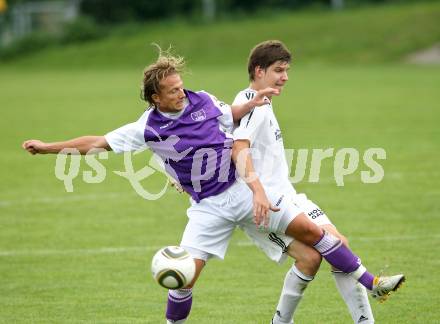 Fussball. KFV Cup. SV Ludmannsdorf gegen SK Austria Klagenfurt. Klinar Christian (Ludmannsdorf), Kulnik Michael (Klagenfurt). Ludmannsdorf, 7.9.2010.
Foto: Kuess
---
pressefotos, pressefotografie, kuess, qs, qspictures, sport, bild, bilder, bilddatenbank