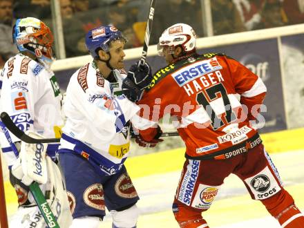 EBEL. Eishockey Bundesliga. KAC gegen VSV. HAGER Gregor (KAC),  MARTIN Michael (VSV). Klagenfurt, am 10.9.2010.
Foto: Kuess 

---
pressefotos, pressefotografie, kuess, qs, qspictures, sport, bild, bilder, bilddatenbank