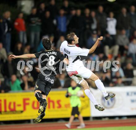 Fussball. Erste Liga. RZ Pellets WAC/St. Andrae gegen TSV Sparkasse Hartberg. Marco Reich, (WAC), Robert Strobl (Hartberg). Wolfsberg, 10.9.2010. 
Foto: Kuess

---
pressefotos, pressefotografie, kuess, qs, qspictures, sport, bild, bilder, bilddatenbank