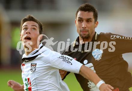 Fussball. Erste Liga. RZ Pellets WAC/St. Andrae gegen TSV Sparkasse Hartberg. Sandro Gotal,(WAC),  Martin Zivny (Hartberg). Wolfsberg, 10.9.2010. 
Foto: Kuess

---
pressefotos, pressefotografie, kuess, qs, qspictures, sport, bild, bilder, bilddatenbank