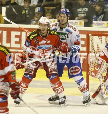 EBEL. Eishockey Bundesliga. KAC gegen VSV. KIRISITS Johannes  (KAC), FERLAND Jonathan (VSV). Klagenfurt, am 10.9.2010.
Foto: Kuess 

---
pressefotos, pressefotografie, kuess, qs, qspictures, sport, bild, bilder, bilddatenbank