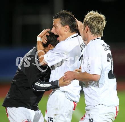 Fussball. Erste Liga. RZ Pellets WAC/St. Andrae gegen TSV Sparkasse Hartberg. Torjubel Sandro Gotal (WAC). Wolfsberg, 10.9.2010. 
Foto: Kuess

---
pressefotos, pressefotografie, kuess, qs, qspictures, sport, bild, bilder, bilddatenbank