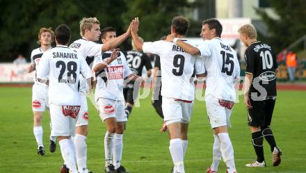 Fussball. Erste Liga. RZ Pellets WAC/St. Andrae gegen TSV Sparkasse Hartberg. Torjubel WAC. Wolfsberg, 10.9.2010. 
Foto: Kuess

---
pressefotos, pressefotografie, kuess, qs, qspictures, sport, bild, bilder, bilddatenbank