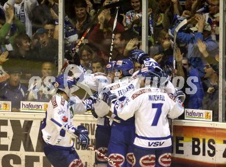 EBEL. Eishockey Bundesliga. KAC gegen VSV.  Torjubel (VSV). Klagenfurt, am 10.9.2010.
Foto: Kuess 

---
pressefotos, pressefotografie, kuess, qs, qspictures, sport, bild, bilder, bilddatenbank