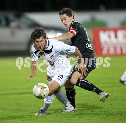 Fussball. Erste Liga. RZ Pellets WAC/St. Andrae gegen TSV Sparkasse Hartberg. Sandro Zakany, (WAC),  Michael Koelbl  (Hartberg). Wolfsberg, 10.9.2010. 
Foto: Kuess

---
pressefotos, pressefotografie, kuess, qs, qspictures, sport, bild, bilder, bilddatenbank