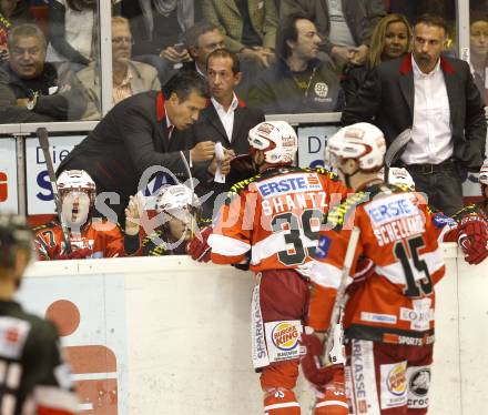 EBEL. Eishockey Bundesliga. KAC gegen VSV. Trainer Manny Viveiros (KAC). Klagenfurt, am 10.9.2010.
Foto: Kuess 

---
pressefotos, pressefotografie, kuess, qs, qspictures, sport, bild, bilder, bilddatenbank