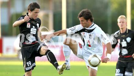 Fussball. Erste Liga. RZ Pellets WAC/St. Andrae gegen TSV Sparkasse Hartberg. Sandro Zakany, (WAC), Michael Koelbl (Hartberg). Wolfsberg, 10.9.2010. 
Foto: Kuess

---
pressefotos, pressefotografie, kuess, qs, qspictures, sport, bild, bilder, bilddatenbank