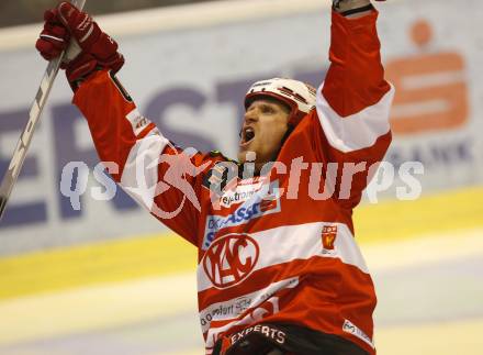 EBEL. Eishockey Bundesliga. KAC gegen VSV. Jubel CRAIG Michael Mike (KAC). Klagenfurt, am 10.9.2010.
Foto: Kuess 

---
pressefotos, pressefotografie, kuess, qs, qspictures, sport, bild, bilder, bilddatenbank