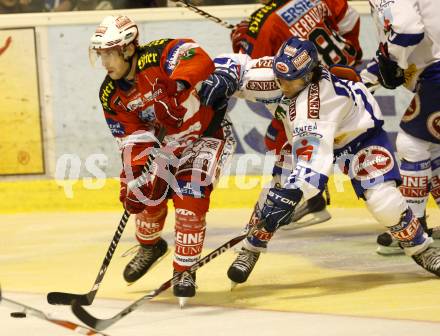 EBEL. Eishockey Bundesliga. KAC gegen VSV. RATZ Herbert (KAC),  MARTINZ Christof (VSV). Klagenfurt, am 10.9.2010.
Foto: Kuess 

---
pressefotos, pressefotografie, kuess, qs, qspictures, sport, bild, bilder, bilddatenbank