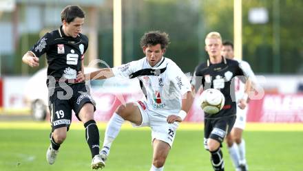 Fussball. Erste Liga. RZ Pellets WAC/St. Andrae gegen TSV Sparkasse Hartberg. Sandro Zakany, (WAC), Michael Koelbl (Hartberg). Wolfsberg, 10.9.2010. 
Foto: Kuess

---
pressefotos, pressefotografie, kuess, qs, qspictures, sport, bild, bilder, bilddatenbank