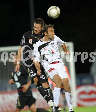 Fussball. Erste Liga. RZ Pellets WAC/St. Andrae gegen TSV Sparkasse Hartberg. Marco Reich,  (WAC), Rene Pascal Seebacher (Hartberg). Wolfsberg, 10.9.2010. 
Foto: Kuess

---
pressefotos, pressefotografie, kuess, qs, qspictures, sport, bild, bilder, bilddatenbank