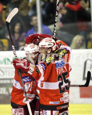 EBEL. Eishockey Bundesliga. KAC gegen VSV. Jubel (KAC). Klagenfurt, am 10.9.2010.
Foto: Kuess 

---
pressefotos, pressefotografie, kuess, qs, qspictures, sport, bild, bilder, bilddatenbank