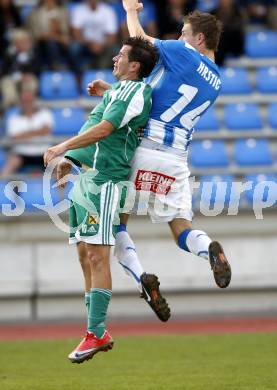 Fussball. Kaerntner Liga. VSV gegen Rapid Lienz A. Hrstic Nico (VSV), Jozef Andrej (Lienz).
Villach, 11.9.2010.
Foto: Kuess 
---
pressefotos, pressefotografie, kuess, qs, qspictures, sport, bild, bilder, bilddatenbank