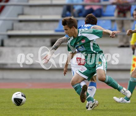 Fussball. Kaerntner Liga. VSV gegen Rapid Lienz A. Pavlicic Rok  (VSV), Karre Stefan (Lienz).
Villach, 11.9.2010.
Foto: Kuess 
---
pressefotos, pressefotografie, kuess, qs, qspictures, sport, bild, bilder, bilddatenbank