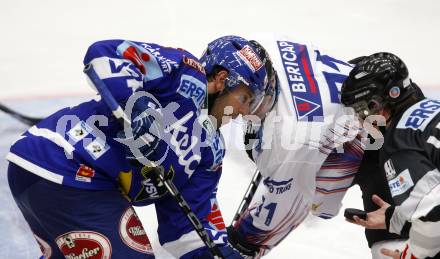 EBEL. Eishockey Bundesliga. EC Pasut VSV gegen Alba Volan SAPA Fehervar. Derek Damon (VSV), Daniel Fekete (Alba Volan). Villach, am 17.9.2010.
Foto: Kuess 


---
pressefotos, pressefotografie, kuess, qs, qspictures, sport, bild, bilder, bilddatenbank