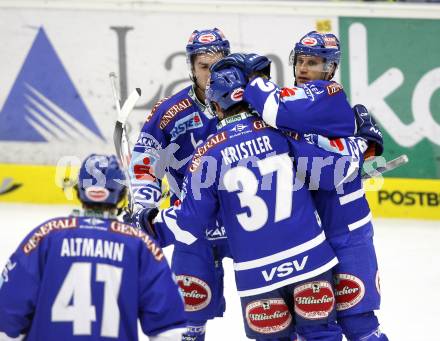 EBEL. Eishockey Bundesliga. EC Pasut VSV gegen Alba Volan SAPA Fehervar.  Torjubel VSV. Villach, am 17.9.2010.
Foto: Kuess 


---
pressefotos, pressefotografie, kuess, qs, qspictures, sport, bild, bilder, bilddatenbank