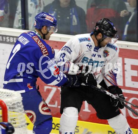 EBEL. Eishockey Bundesliga. EC Pasut VSV gegen Alba Volan SAPA Fehervar. MARTIN Michael (VSV), MIHALY Arpad (Alba Volan). Villach, am 17.9.2010.
Foto: Kuess 


---
pressefotos, pressefotografie, kuess, qs, qspictures, sport, bild, bilder, bilddatenbank