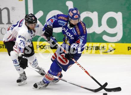 EBEL. Eishockey Bundesliga. EC Pasut VSV gegen Alba Volan SAPA Fehervar. RAFFL Michael  (VSV), KRANJC Ales (Alba Volan). Villach, am 17.9.2010.
Foto: Kuess 


---
pressefotos, pressefotografie, kuess, qs, qspictures, sport, bild, bilder, bilddatenbank