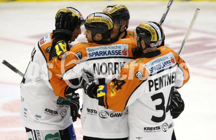 EBEL. Eishockey Bundesliga. VSV gegen Graz 99ers. Torjubel (Graz). Villach, am 19.9.2010.
Foto: Kuess
---
pressefotos, pressefotografie, kuess, qs, qspictures, sport, bild, bilder, bilddatenbank