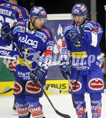 EBEL. Eishockey Bundesliga. EC Pasut VSV gegen Alba Volan SAPA Fehervar. Matt Ryan, Nico Toff (VSV). Villach, am 17.9.2010.
Foto: Kuess 
---
pressefotos, pressefotografie, kuess, qs, qspictures, sport, bild, bilder, bilddatenbank