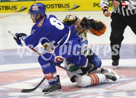 EBEL. Eishockey Bundesliga. VSV gegen Graz 99ers. Jonathann Ferland (VSV), Michael Ouellette (Graz). Villach, am 19.9.2010.
Foto: Kuess
---
pressefotos, pressefotografie, kuess, qs, qspictures, sport, bild, bilder, bilddatenbank