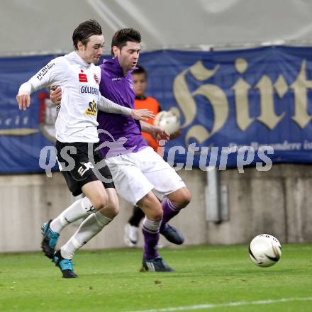 Fussball. Regionalliga. SK Austria Klagenfurt gegen ASK Voitsberg. Stephan Buergler, (Klagenfurt),  Thomas Groiss (Voitsberg). Klagenfurt, 21.9.2010.
Foto: Kuess

---
pressefotos, pressefotografie, kuess, qs, qspictures, sport, bild, bilder, bilddatenbank