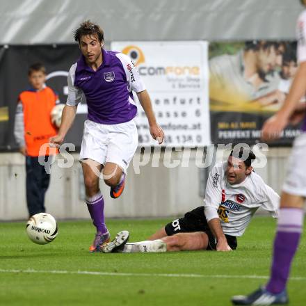 Fussball. Regionalliga. SK Austria Klagenfurt gegen ASK Voitsberg. Helmut Koenig, (Klagenfurt), Hannes Hoeller (Voitsberg). Klagenfurt, 21.9.2010.
Foto: Kuess

---
pressefotos, pressefotografie, kuess, qs, qspictures, sport, bild, bilder, bilddatenbank