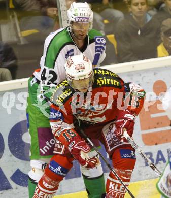 EBEL. Eishockey Bundesliga. KAC gegen HDD TILIA Olimpija Ljubljana.  SCHELLANDER Paul (KAC), KANTEE Kevin (Laibach). Klagenfurt, am 24.9.2010.
Foto: Kuess 

---
pressefotos, pressefotografie, kuess, qs, qspictures, sport, bild, bilder, bilddatenbank