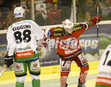 EBEL. Eishockey Bundesliga. KAC gegen HDD TILIA Olimpija Ljubljana.  Torjubel SCOFIELD Tyler (KAC),  HiGGINS Matt (Laibach). Klagenfurt, am 24.9.2010.
Foto: Kuess 

---
pressefotos, pressefotografie, kuess, qs, qspictures, sport, bild, bilder, bilddatenbank