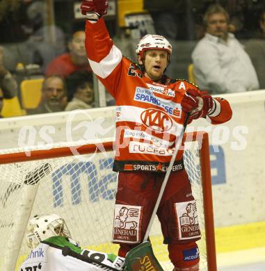 EBEL. Eishockey Bundesliga. KAC gegen HDD TILIA Olimpija Ljubljana.  Torjubel Mike Craig (KAC). Klagenfurt, am 24.9.2010.
Copyright Agentur Diener/Kuess
Marktgasse 3-7/4/5/21
A-1090 Wien Austria
Telefax +43 1 955 32 35
Mobil +43 676 629 98 51
Bank Austria
Bank Nr. 12000
Account Nr. 00712 223 783
e-mail: agentur@diener.at
Datenbank: www.diener.at
ImageArchivist Demo
---
pressefotos, pressefotografie, kuess, qs, qspictures, sport, bild, bilder, bilddatenbank