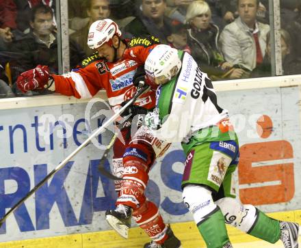 EBEL. Eishockey Bundesliga. KAC gegen HDD TILIA Olimpija Ljubljana.  CRAIG Michael (KAC), GOLICIC Bostjan (Laibach). Klagenfurt, am 24.9.2010.
Foto: Kuess 

---
pressefotos, pressefotografie, kuess, qs, qspictures, sport, bild, bilder, bilddatenbank