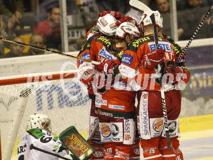 EBEL. Eishockey Bundesliga. KAC gegen HDD TILIA Olimpija Ljubljana.  Torjubel KAC. Klagenfurt, am 24.9.2010.
Foto: Kuess 

---
pressefotos, pressefotografie, kuess, qs, qspictures, sport, bild, bilder, bilddatenbank