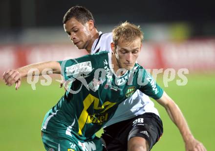 Fussball. Erste Liga. RZ Pellets WAC/St. Andrae gegen SC Austria Lustenau. Marco Sahanek, (WAC), Danijel Micic (Lustenau). Wolfsberg, 24.9.2010. 
Foto: Kuess

---
pressefotos, pressefotografie, kuess, qs, qspictures, sport, bild, bilder, bilddatenbank