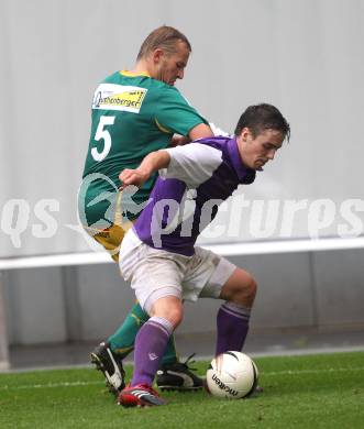 Fussball. Regionalliga. SK Austria Klagenfurt gegen Union Volksbank Voecklamarkt . Martin Salentinig (Klagenfurt), Christian Aichinger (Voecklamarkt). Klagenfurt, 25.9.2010.
Foto: Kuess

---
pressefotos, pressefotografie, kuess, qs, qspictures, sport, bild, bilder, bilddatenbank