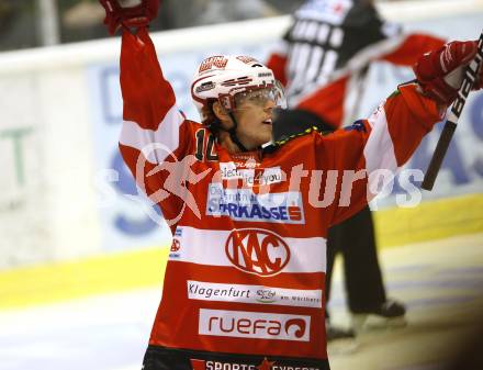 EBEL. Eishockey Bundesliga. KAC gegen KHL Medvescak Zagreb.  Torjubel SCOFIELD Tyler (KAC). Klagenfurt, am 26.9.2010.
Foto: Kuess 

---
pressefotos, pressefotografie, kuess, qs, qspictures, sport, bild, bilder, bilddatenbank