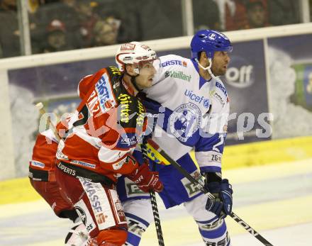 EBEL. Eishockey Bundesliga. KAC gegen KHL Medvescak Zagreb.  RATZ Herbert (KAC), PRPIC Joel (Zagreb). Klagenfurt, am 26.9.2010.
Foto: Kuess 

---
pressefotos, pressefotografie, kuess, qs, qspictures, sport, bild, bilder, bilddatenbank