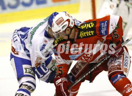 EBEL. Eishockey Bundesliga. KAC gegen KHL Medvescak Zagreb.  SCHELLANDER Paul (KAC), GUIDARELLI Thomas (Zagreb). Klagenfurt, am 26.9.2010.
Foto: Kuess 

---
pressefotos, pressefotografie, kuess, qs, qspictures, sport, bild, bilder, bilddatenbank