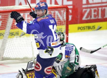 EBEL. Eishockey Bundesliga. EC Pasut VSV gegen Olimpija Ljubljana (Laibach). Torjubel Michael Raffl (VSV). Villach, am 8.10.2010.
Foto: Kuess 


---
pressefotos, pressefotografie, kuess, qs, qspictures, sport, bild, bilder, bilddatenbank